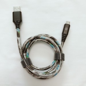 Блестяща PU кожа Бързо зарядно кръгло алуминиево жилище USB кабел за микро USB, Тип C, iPhone светкавично зареждане и синхронизация