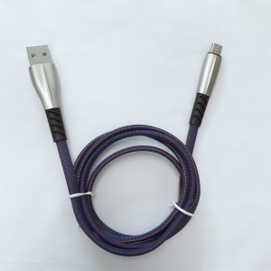 Плетен кабел за данни 3.0A Бързо зареждане с плоска цинкова сплав Корпус Flex огъване Заплетен безжичен USB кабел за микро USB, Тип C, iPhone светкавично зареждане и синхронизация