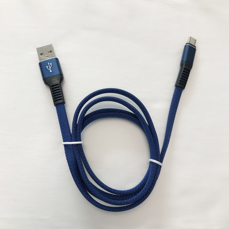 Плетено бързо зареждане Плосък алуминиев корпус Flex огъване Tangle Безплатен USB кабел за данни за микро USB, Тип C, iPhone светкавичен заряд и синхронизация