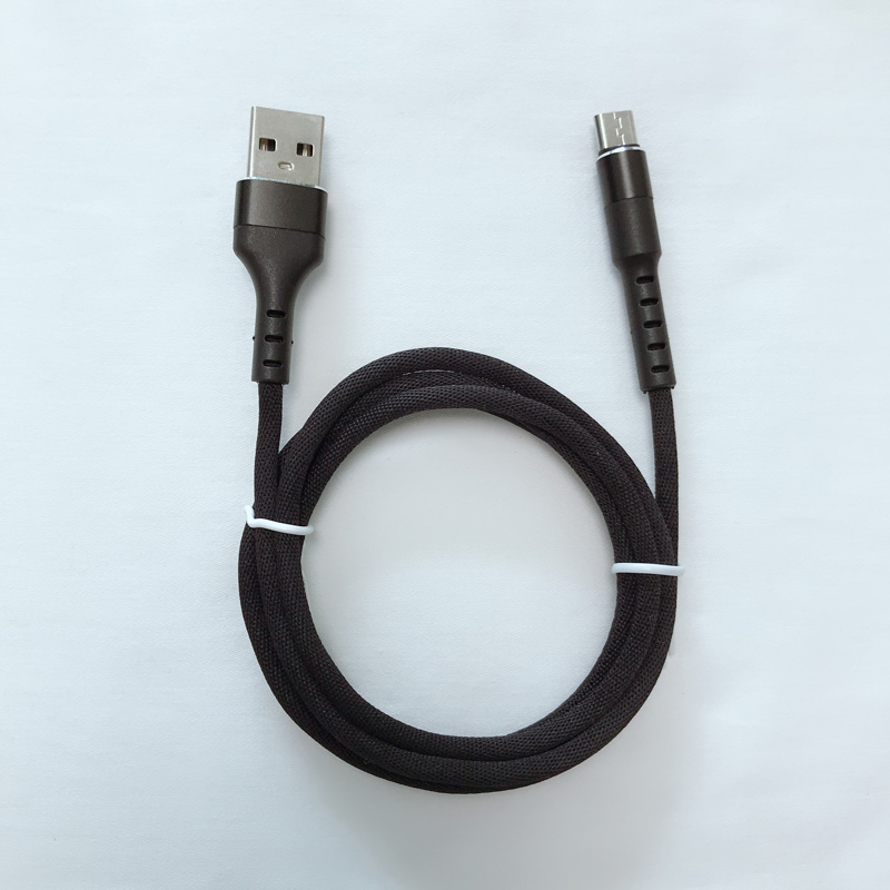 Бързо зареждане кръгъл алуминиев корпус сплетен флекс огъващ се USB кабел за данни за микро USB, тип C, iPhone светкавичен заряд и синхронизация